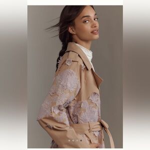 By anthropology cutwork trench coat